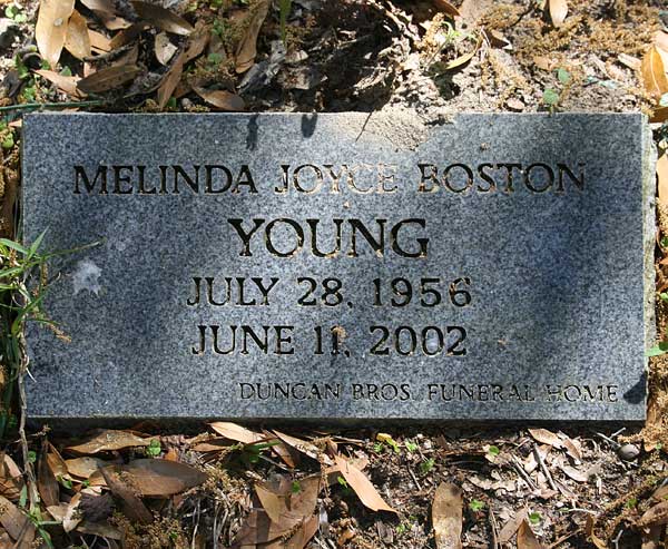 Melinda Joyce Boston Young Gravestone Photo