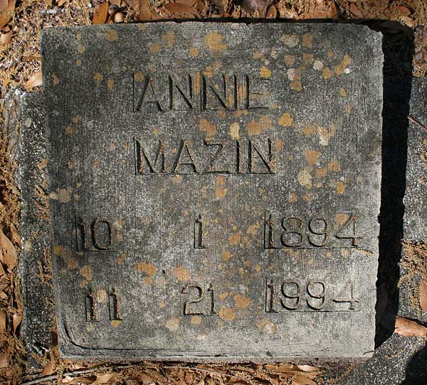 Annie Mazin Gravestone Photo