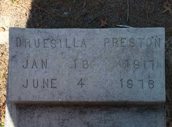 Druesilla Preston Gravestone Photo