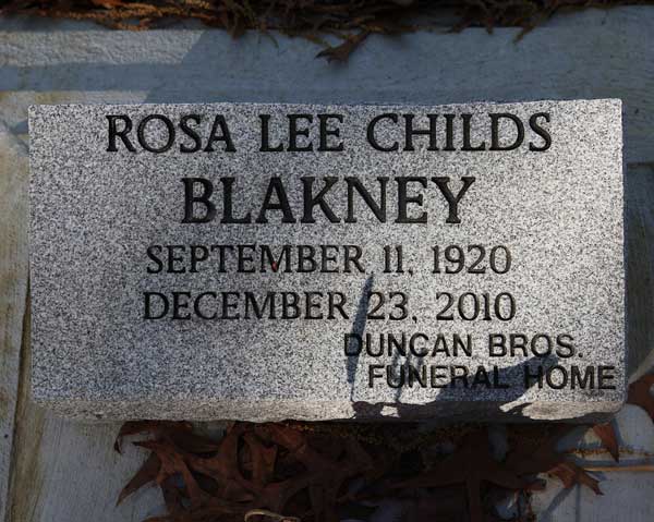Rosa Lee Childs Blakney Gravestone Photo
