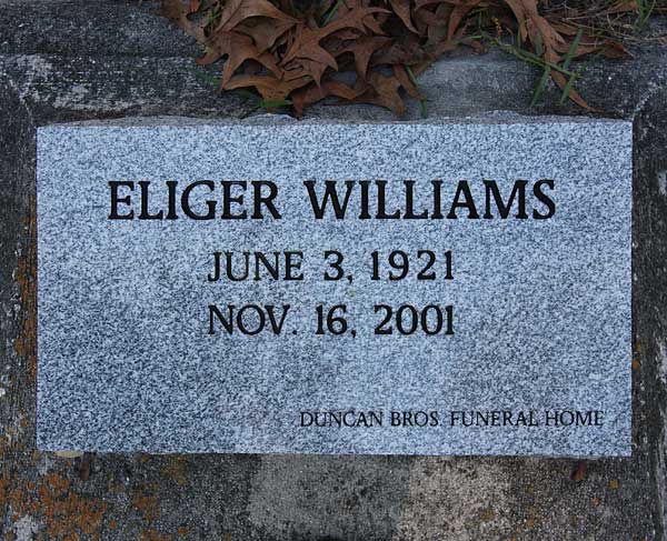 Eliger Williams Gravestone Photo