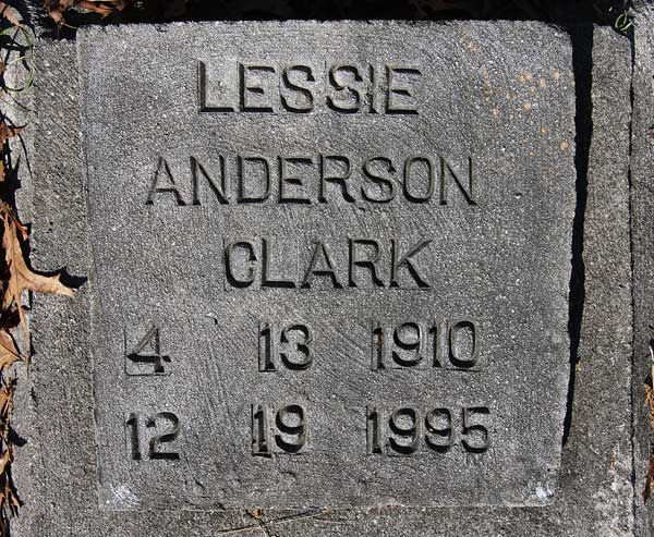 Lessie Anderson Clark Gravestone Photo