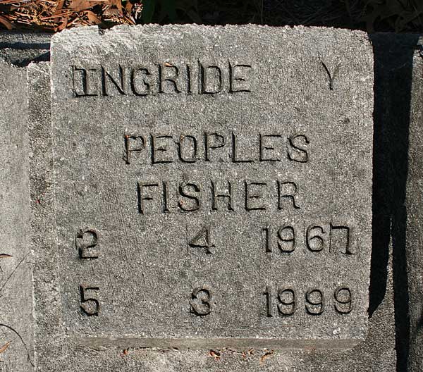 Ingride Y. Peoples Fisher Gravestone Photo