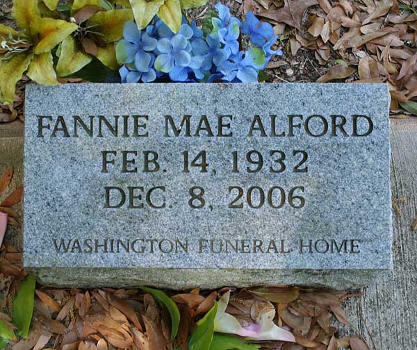 Fannie Mae Alford Gravestone Photo