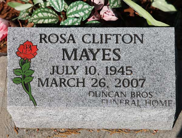 Rosa Clifton Mayes Gravestone Photo