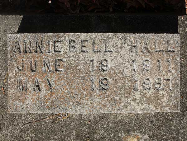 AnnieBell Hall Gravestone Photo
