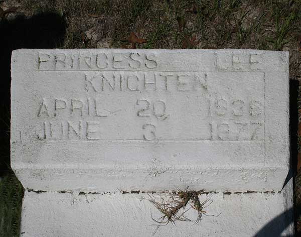 Princess Lee Knichten Gravestone Photo