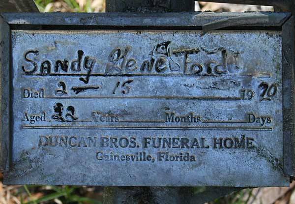 Sandy Gene Ford Gravestone Photo