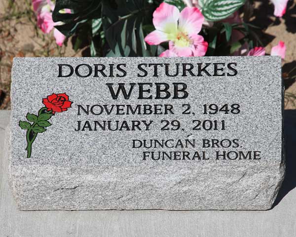 Doris Sturkes Webb Gravestone Photo