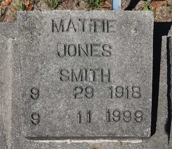 Mattie Jones Smith Gravestone Photo
