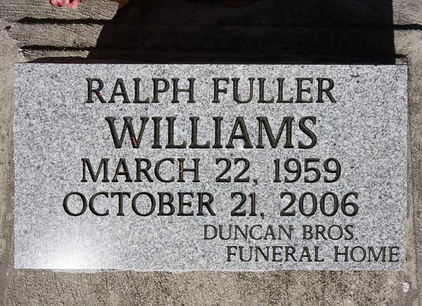 Ralph Fuller Williams Gravestone Photo