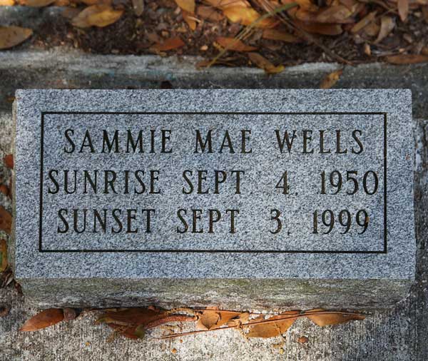 Sammie Mae Wells Gravestone Photo