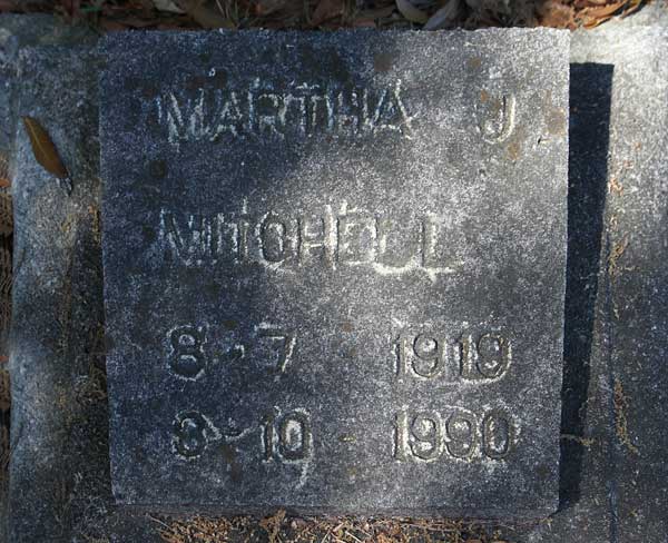 Martha J. Mitchell Gravestone Photo