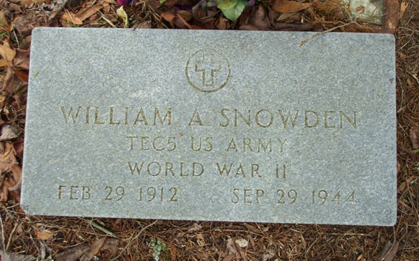 William A. Snowden Gravestone Photo