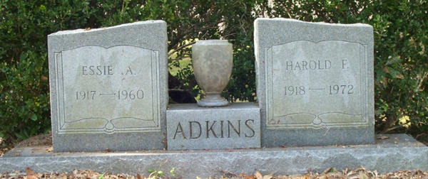Essie A. & Harold F. Adkins Gravestone Photo