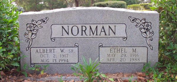 Albert W. & Ethel M. Norman Gravestone Photo