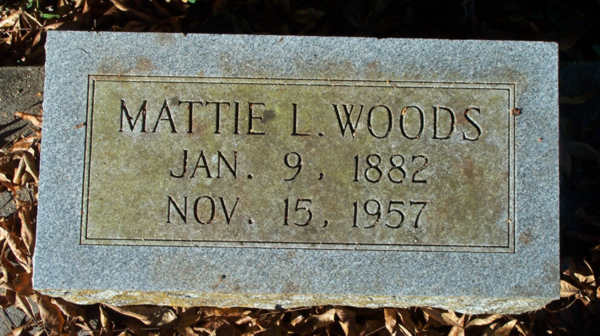 Mattie L. Woods Gravestone Photo