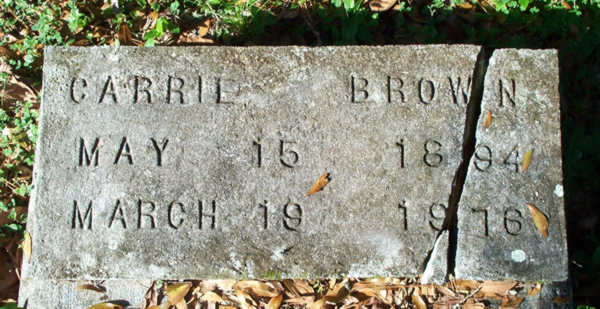 Carrie Brown Gravestone Photo