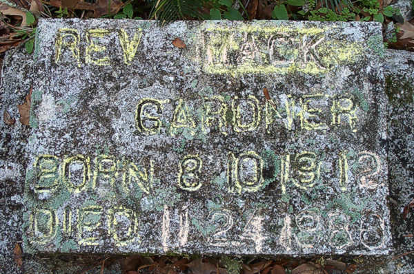 Mack (Rev.) Gardner Gravestone Photo