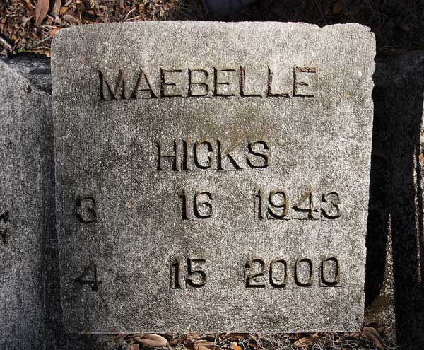 Maebelle Hick Gravestone Photo