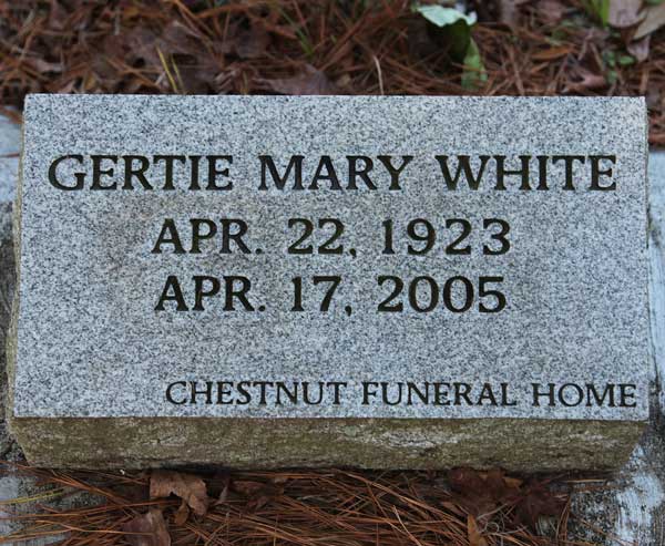 Gertie Mary White Gravestone Photo