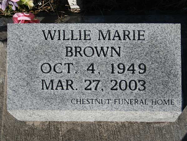 Willie Marie Brown Gravestone Photo