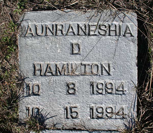 Aunraneshia D. Hamilton Gravestone Photo