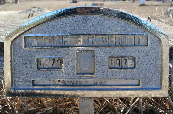 Roosevelt Webb Gravestone Photo