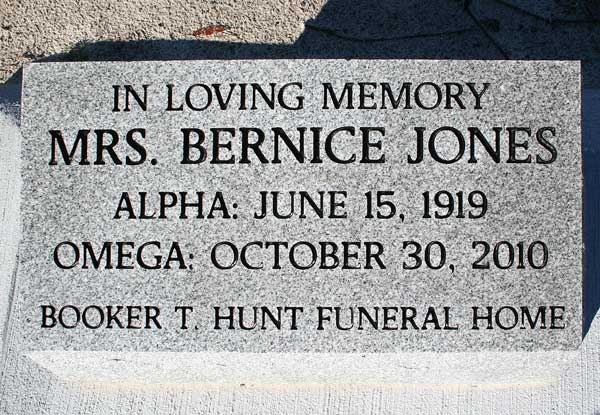 Bernice Jones Gravestone Photo