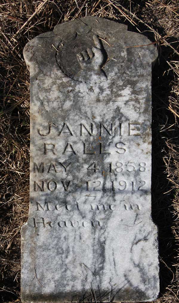 Jannie Ralls Gravestone Photo