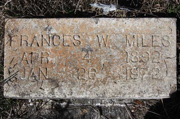 Frances W. Miles Gravestone Photo