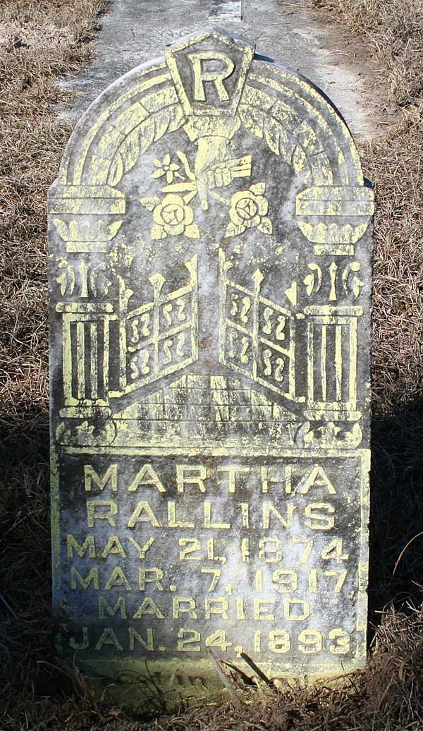 Martha Rallins Gravestone Photo