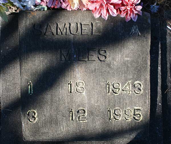 Samuel A. Miles Gravestone Photo