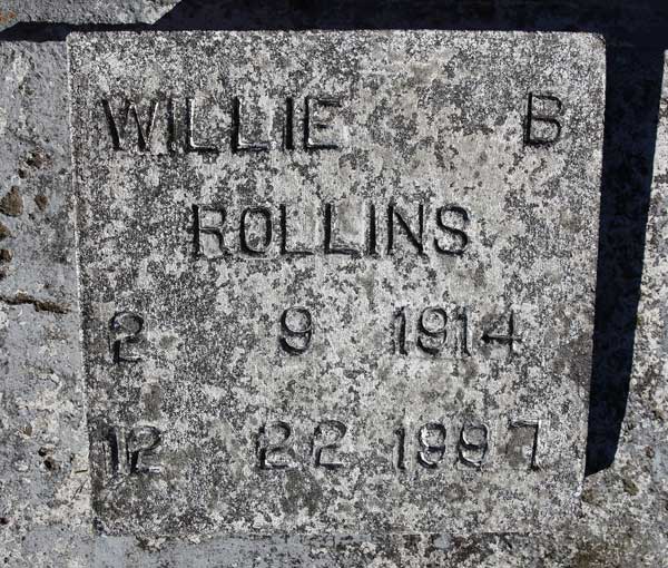 Willie B. Rollins Gravestone Photo
