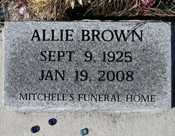 Allie Brown Gravestone Photo