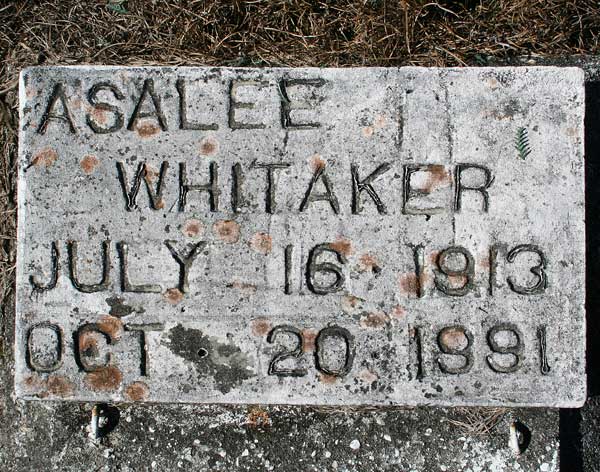 Asalee Whitaker Gravestone Photo