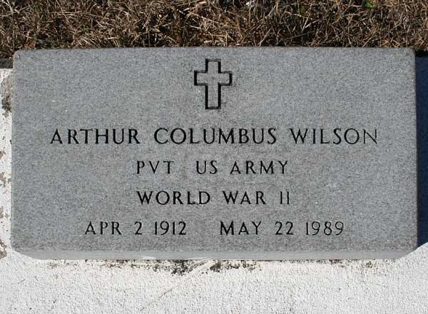 Arthur Columbus Wilson Gravestone Photo
