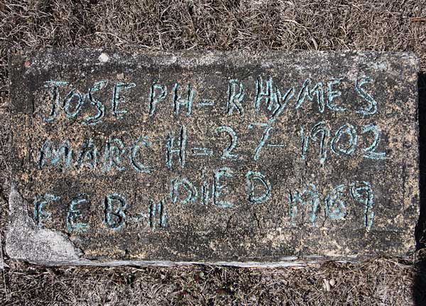 Joseph Rhymes Gravestone Photo