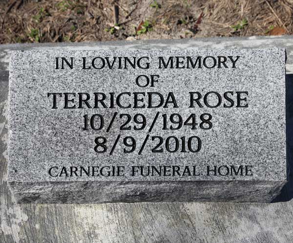 Terriceda Rose Gravestone Photo