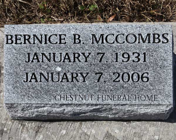 Bernice B. McCombs Gravestone Photo