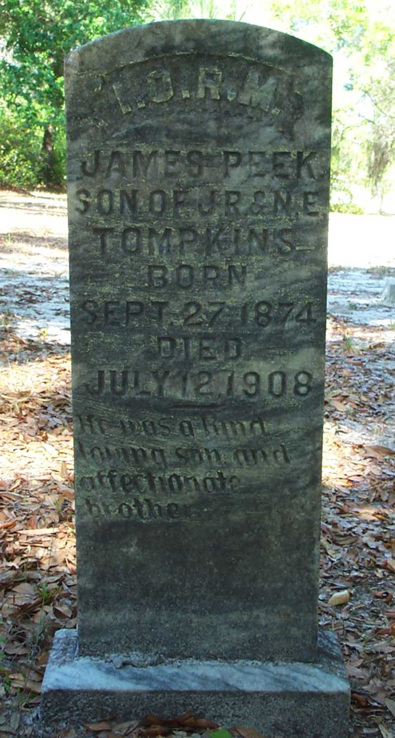 James Peek Tompkins Gravestone Photo