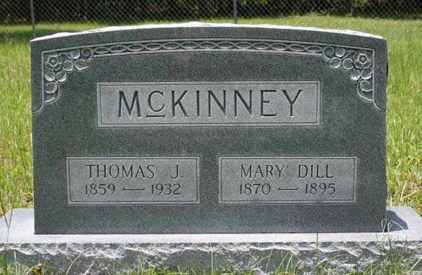 Thomas J. & Mary Dill McKinney Gravestone Photo