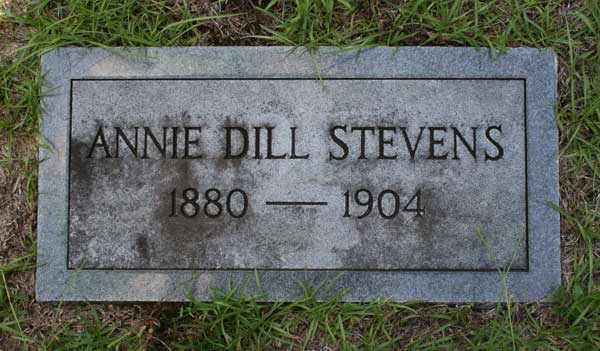 Annie Dill Stevens Gravestone Photo