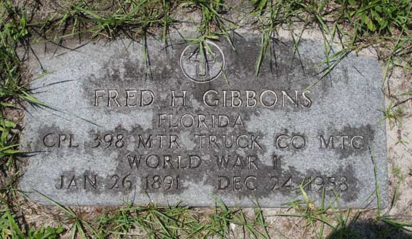 Fred H. Gibbons Gravestone Photo