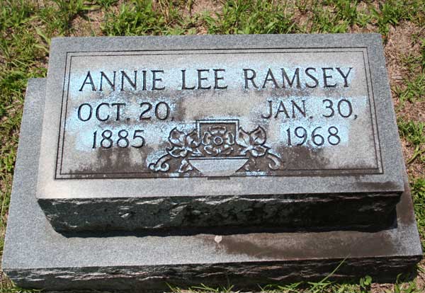Annie Lee Ramsey Gravestone Photo