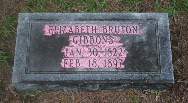 Elizabeth Bruton Gibbons Gravestone Photo