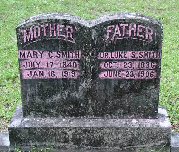 Mary C. & Dr. Luke S. Smith Gravestone Photo