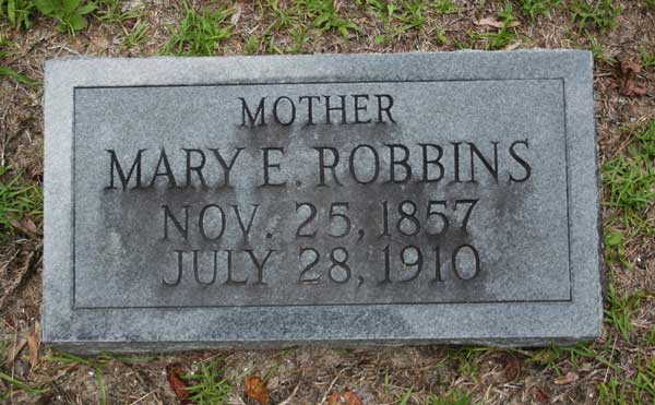 Mary E. Robbins Gravestone Photo