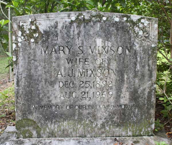 Mary S. Mixson Gravestone Photo
