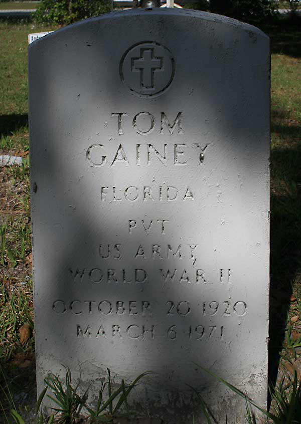 Tom Gainey Gravestone Photo